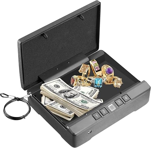 SECUSTAR XL2 Biometric Gun Safe For 2 Pistols - Fireproof, Waterproof, With Fingerprint & Keypad - Nightstand & Travel