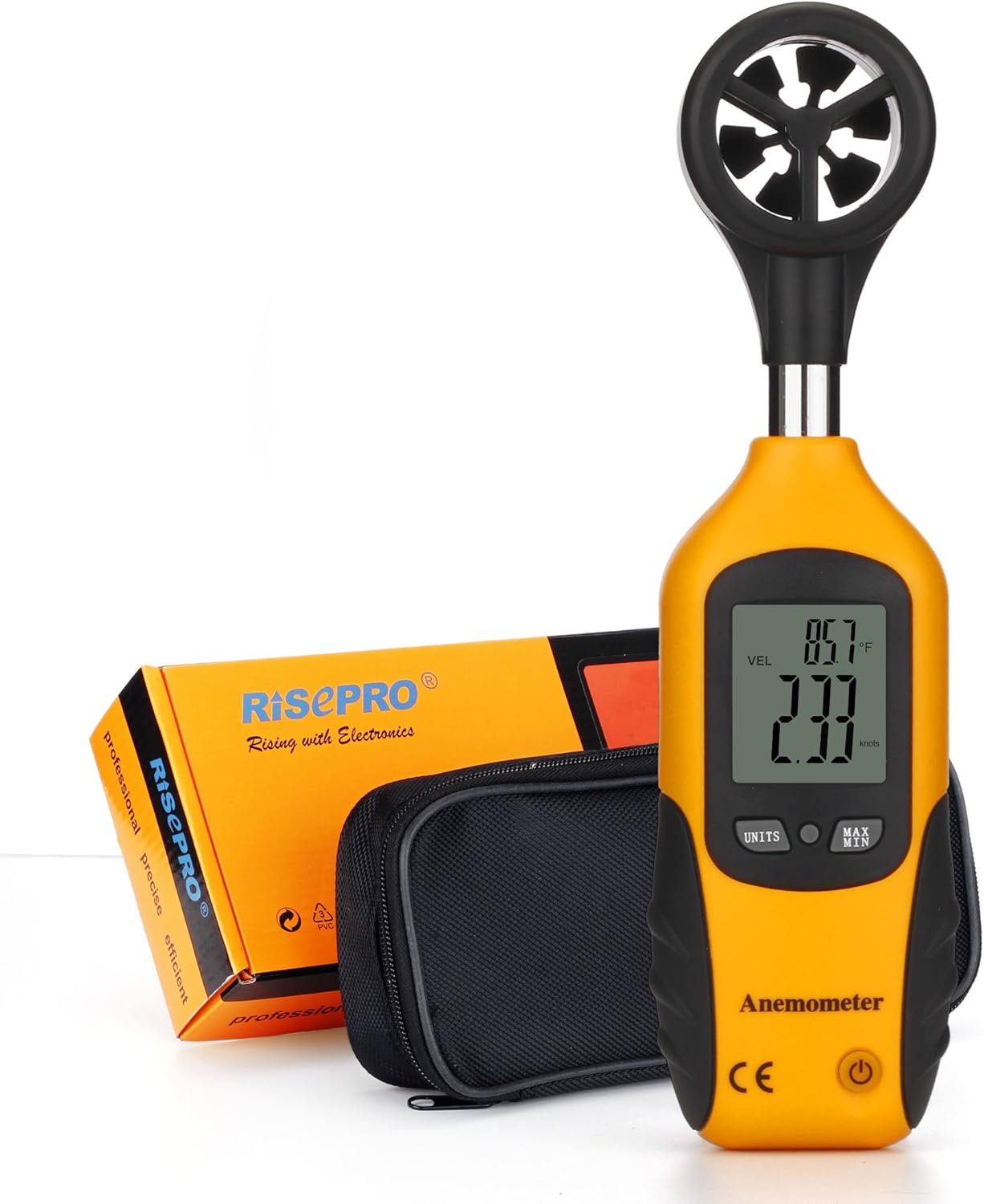 Anemometers, RISEPRO® Digital Mini LCD Wind Speed Gauge Air Flow Speed