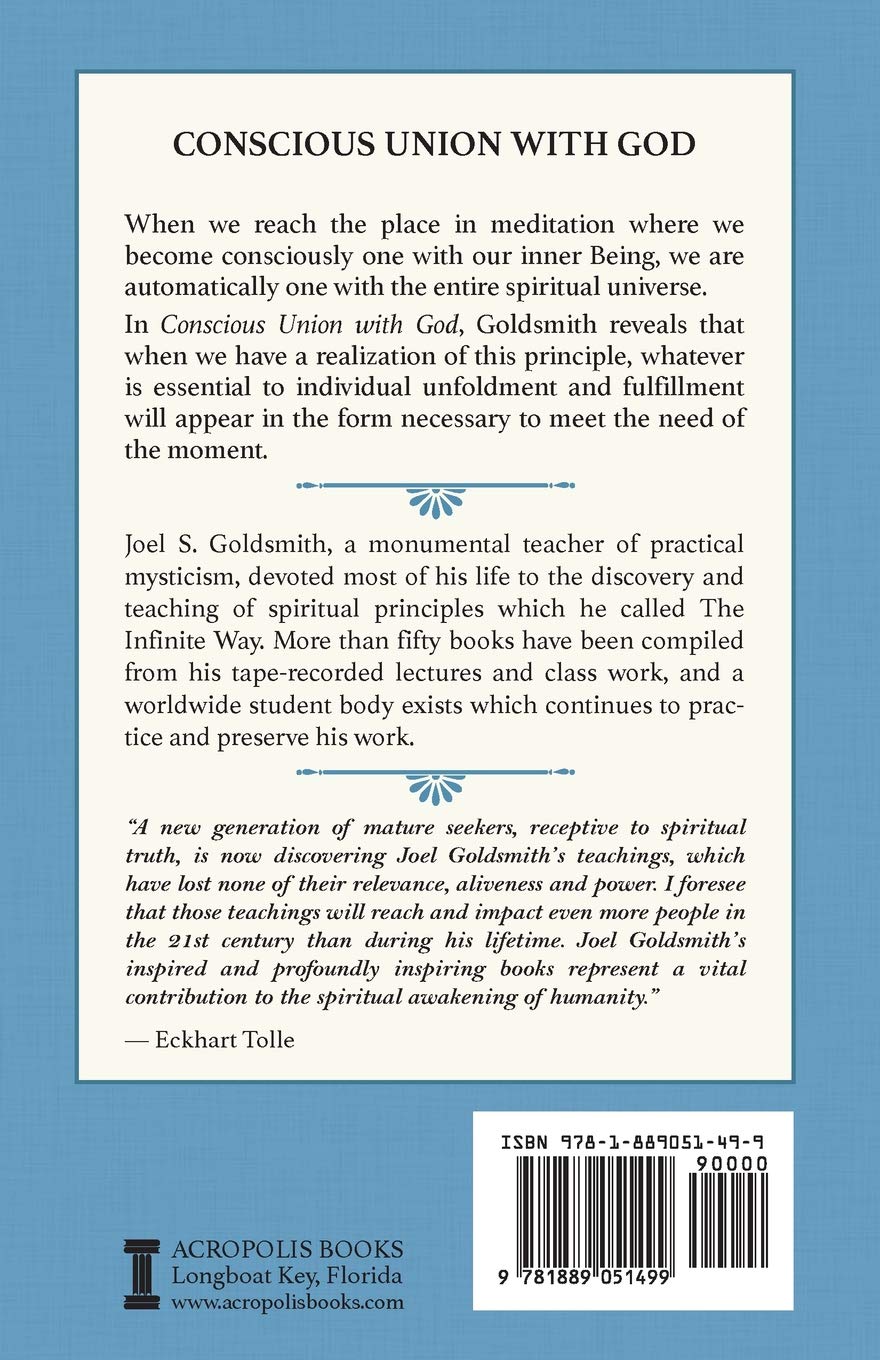 Conscious Union With God Joel S Goldsmith 9781889051499 - 