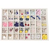 Stratalife Earring Organizer Stackable Jewelry Tray Drawer Organizer Removable Display Tray Organizer for Jewelry Necklace Earring Drawer Insert (40 Grid)