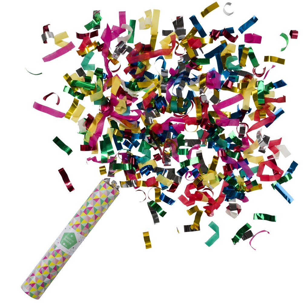 Talking Tables Party Confetti Cannon Popper, Metal, Paper, Foil Content, Mixed Colours, 30cm
