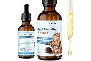 WOMRICH Joint Supplement for Cats - Glucosamine & Chondroitin Drops - Arthritis Relief for Senior Cats - Hip & Joint Care for Indoor Cat - Cat Supplements & Vitamins - 59ML