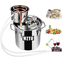 Moonshine Still 5Gal 2Port 20L Stainless Steel Copper Tube Household Brewing Tool, With Circulating Pump Alcohol…
