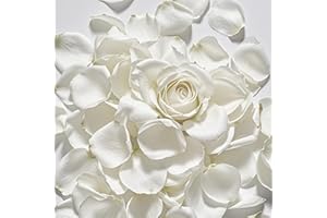 ZPNUZDU 3.5 Oz Dried Rose Petals Wedding Biodegradable Petals, Natural Preservation Real Flower Petals, Suitable for Flower Petals for Flower Girl, Romantic Night, Table Decoration (White, 100g)