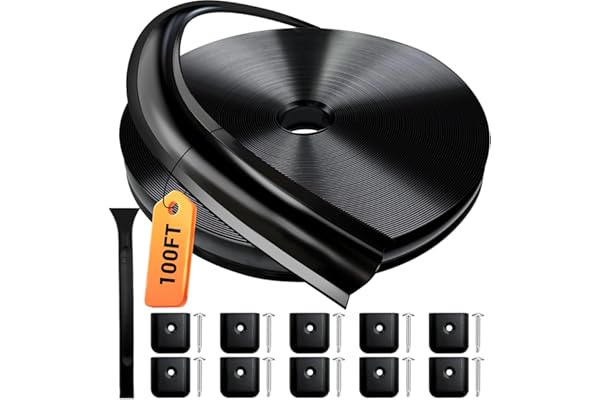 1” RV Trim Molding Insert, 100 Ft Heavy Duty RV Weather Stripping Exterior, Vinyl Rubber Seal Strip Includes End Caps, Screw Cover Trim for Camper Travel Trailer, Black
