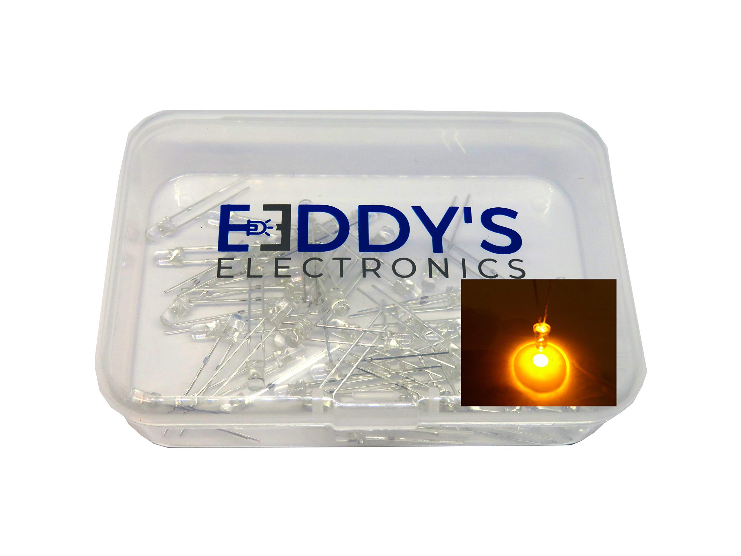 3v Clear Ultra Bright 3mm 5mm Round Water Clear LEDs Light Emitting Diode (Yellow, 3mm - 50 Pieces)