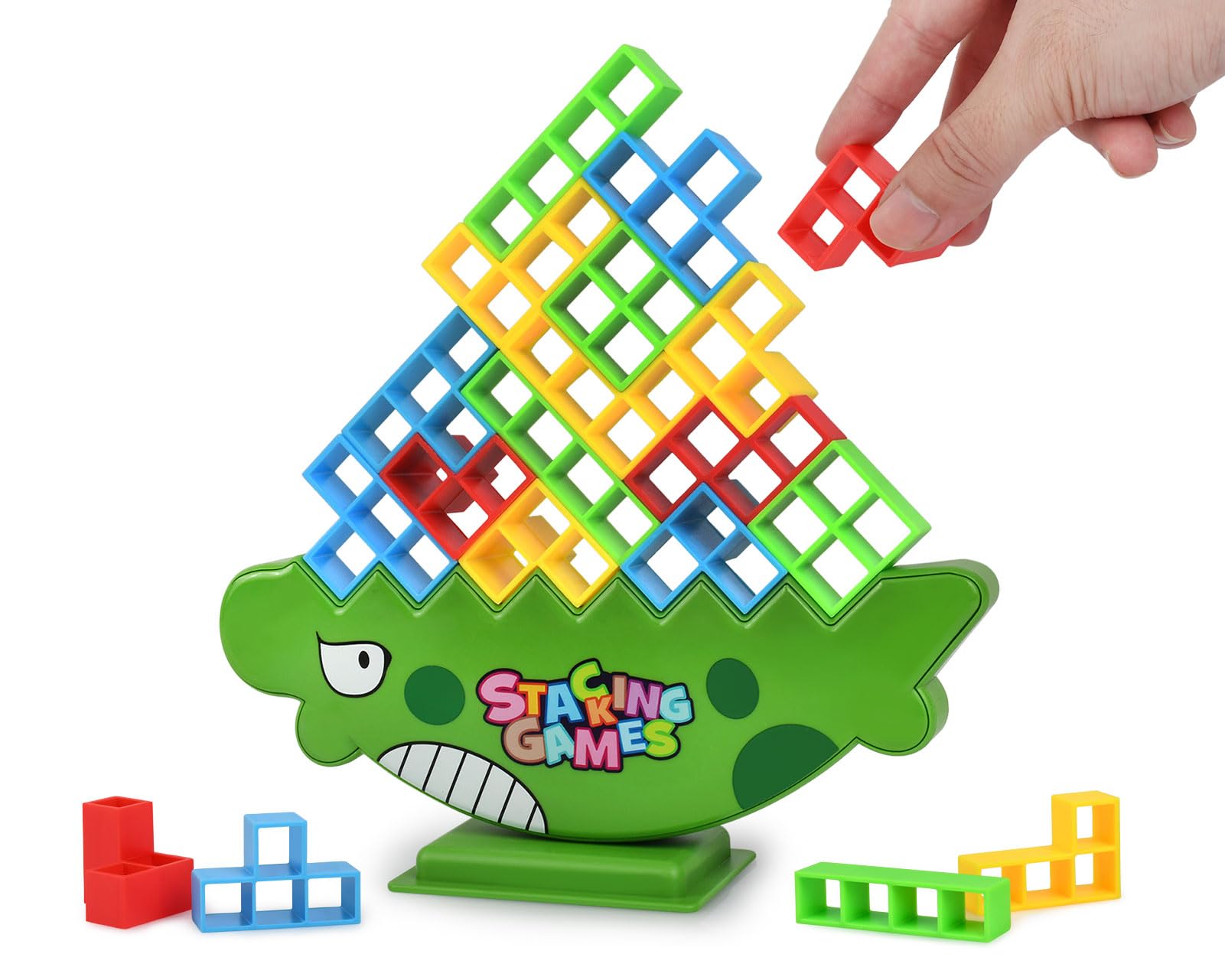 ds. distinctive style 48pcs Tower Stack Game for Kids & Adults Family Balance Board Games Tumbling Blocks Building STEM Toys