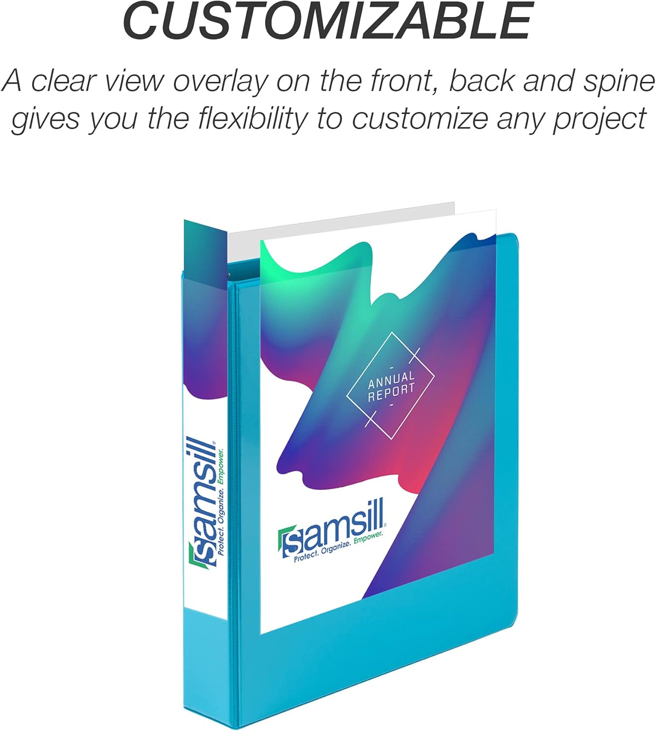 Samsill 1.5 Inch Round Ring Binders/Customizable Clear View Binder/Bulk Binder 4 Pack / 3 Ring Binder / 1.5 Inch Binder/Fashion Color Assortment (MP28598): Office Products