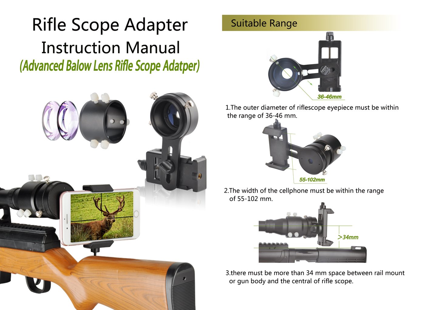Hunting & Fishing SOLOMARK Rifle Scope Smartphone Mount Adapter with