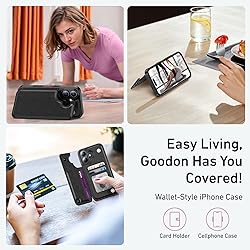 Goodon for iPhone 16 Case Wallet - Flip Folio