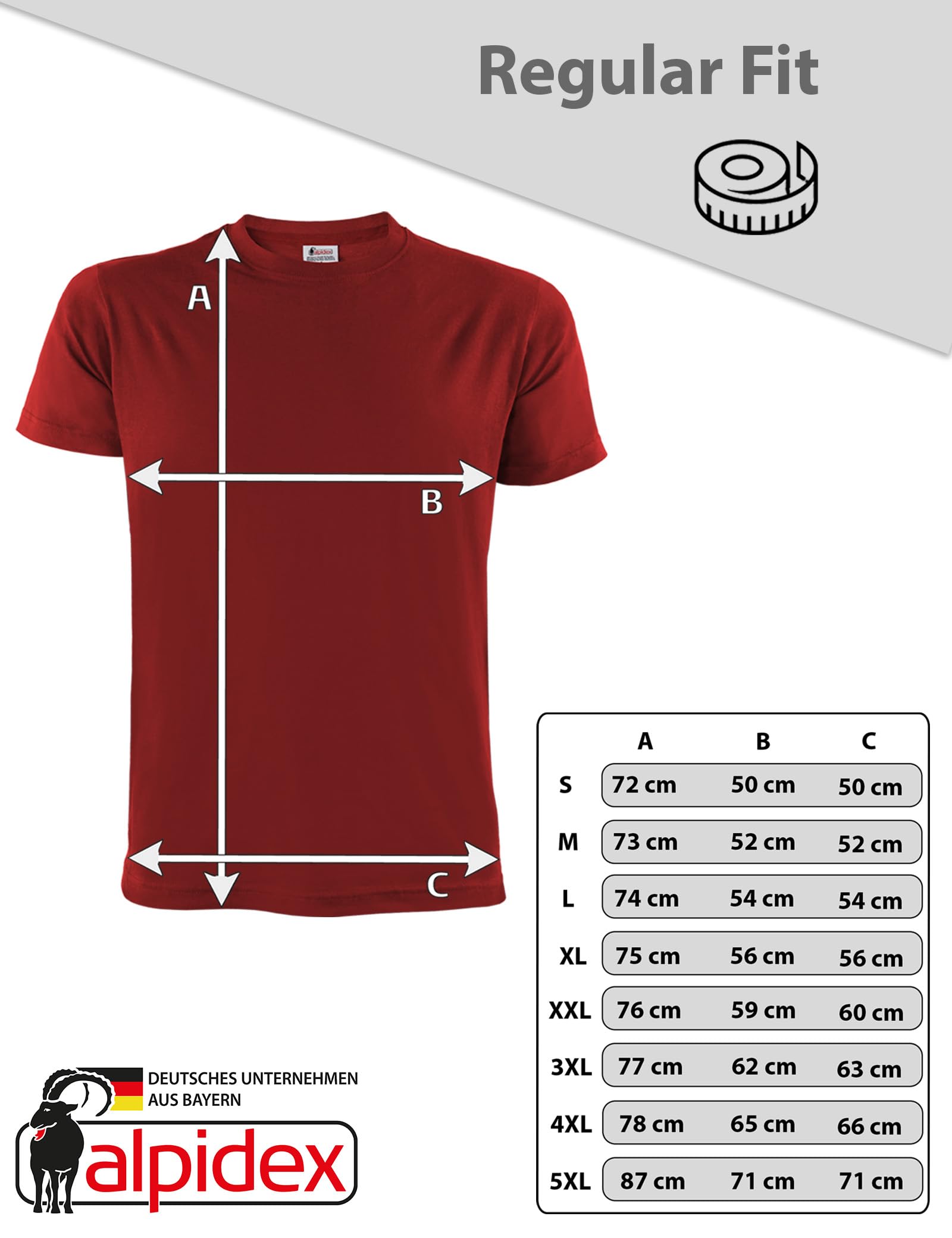 ALPIDEX Herren T-Shirts 5er Set Basic Rundhals 100% Baumwolle Earth M 5