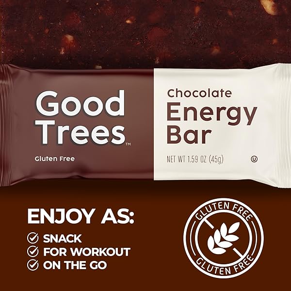 GOOD TREES CHOCOLATE ENERGY BARS, GLUTEN-FREE SNACK 16 COUNT