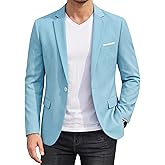 YND Men's One Button Slim Fit Blazer, Casual Lightweight Suit Daily Jacket Coat