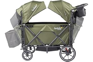 Larktale Caravan Quad Stroller, 4-Seater Kids Wagon, 214 lb Capacity, Chelsea Green