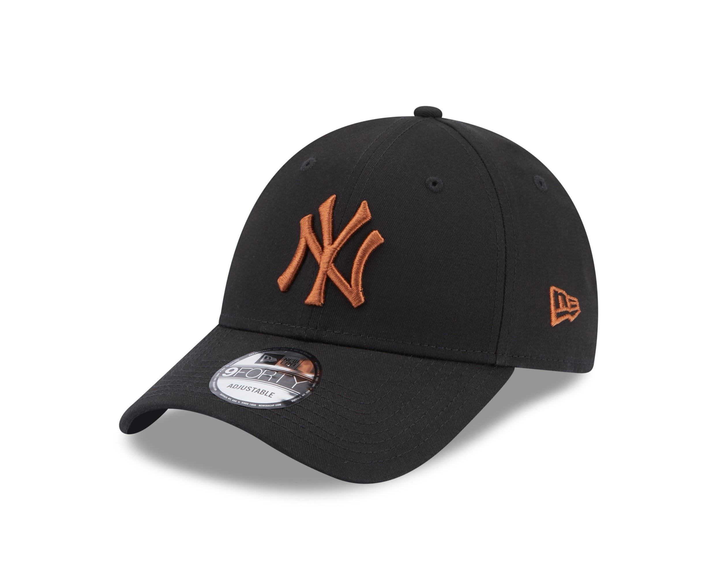 New Era New York Yankees MLB League Essential Black Brown 9Forty Adjustable Cap - One-Size