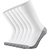 KMM Men Cotton Full Thick Cushion Crew Socks Moisture Control Heavy Duty Work Boot Warm Thermal Wicking Sweat Anti Blisters