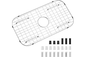 TOENMAN Sink Protector Grid 26-1/16" x 14-1/16", Centered Drain with Corner Radius 3-1/2", 304 Stainless Steel Material (Centered Drain)