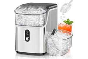 Antarctic Star Nugget Ice Makers Countertop, Pebble Ice Machine with Chewable Pellet Ice, 35Lbs/24H, Self-Cleaning, Sonic Ice, One-Click Operation, for Kitchen,Party Stainless Steel Silver | 35Lbs/24H, Self-Cleaning, Sonic Ice, Pebble Ice Machine,One-Click Operation, for Kitchen/Party, Stainless SteelSilver