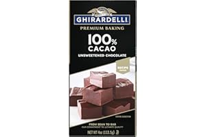GHIRARDELLI Premium 100% Cacao Unsweetened Chocolate Baking Bar, 4 OZ Bar (12 Bars)