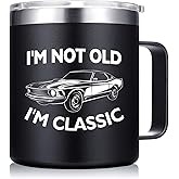 Abledn Birthday Gifts for Men - I'm Not Old I'm Classic Coffee Mug - Christmas Birthday Gifts for Men, Dad, Grandpa, Him, Husband (14oz, Black)