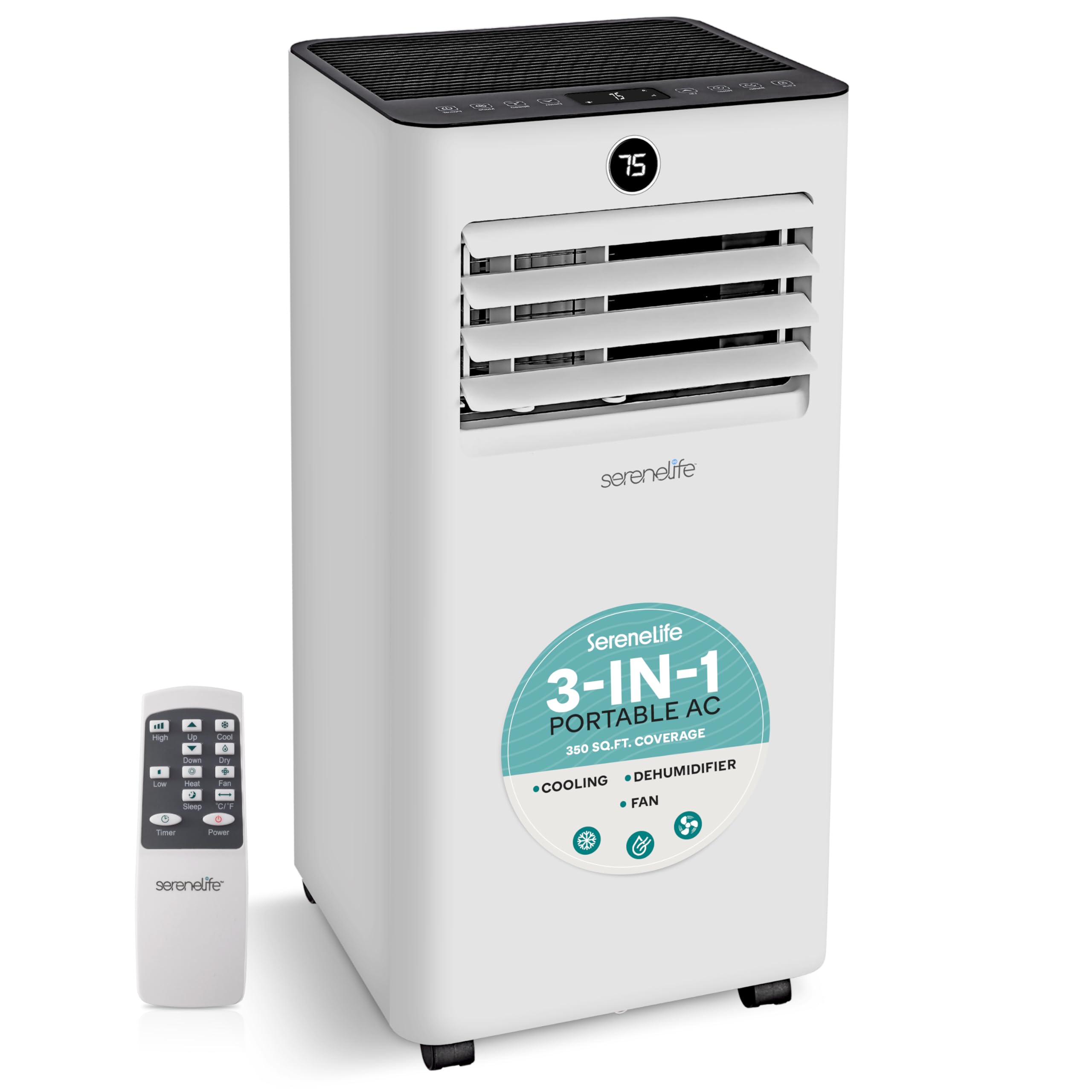 Photo 1 of **PLUGGED IN DOES NOT WORK**NO REMOTE**SereneLife 8000 BTU Portable Air Conditioner, Small AC Unit with Dehumidifier and Fan, Mini AC Unit with 350 Sq. Ft. Coverage, Timer Settings Up to 24 Hours and Window Mount Kit for Room