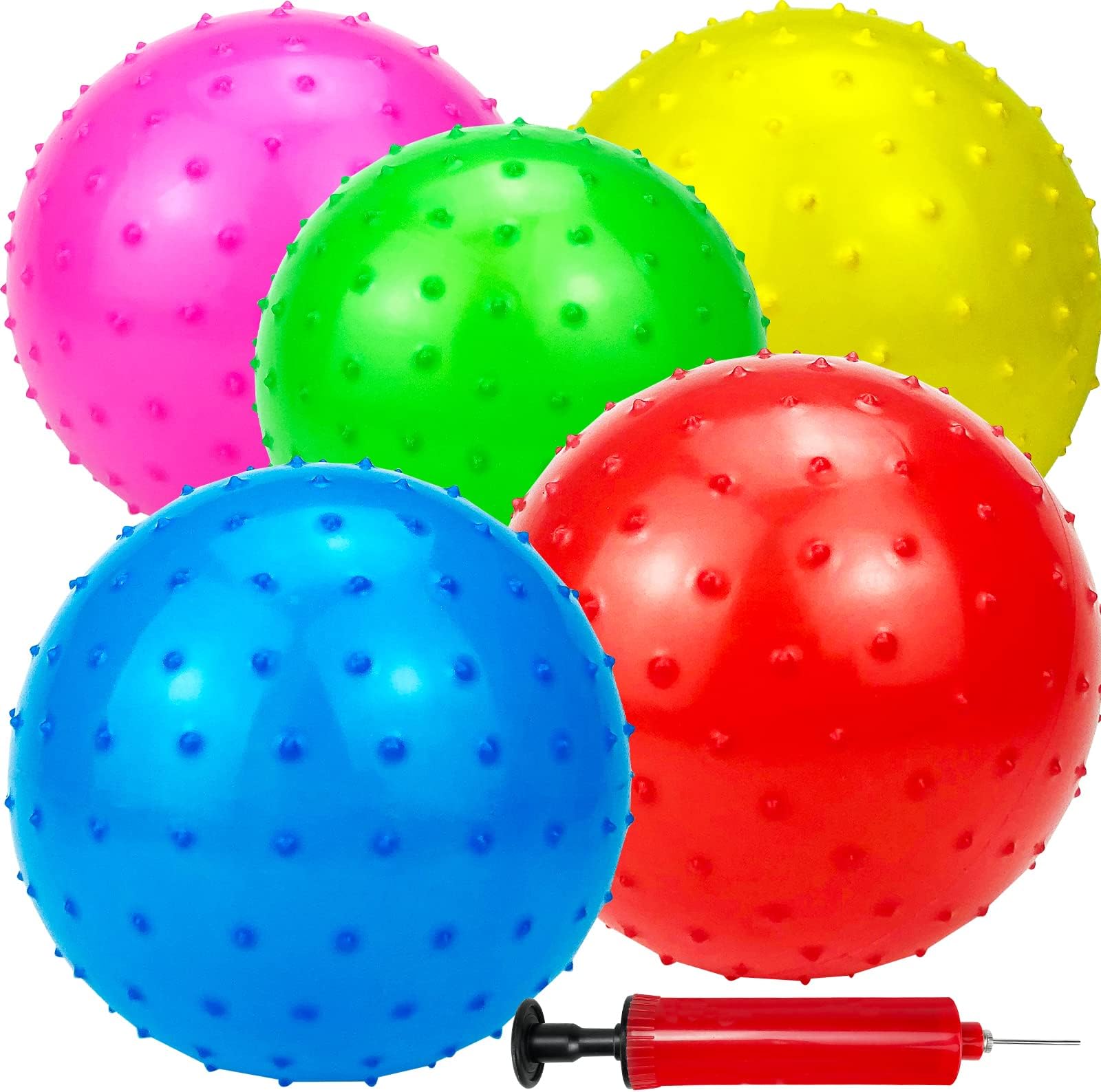 Hymaz Knobby Balls Bulk 9" Soft Bouncy Balls Sensory Toys Spiky Massage