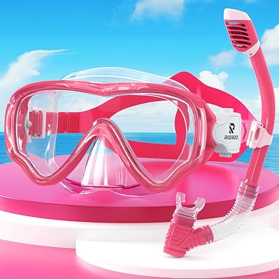 RIOROO Snorkel Set for Children Dry Goggles Anti Fog 4 14 Years