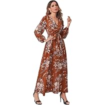 Belted Floral Print Maxi Dress 