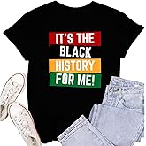SUWATOIN Black History Month Shirts for Women Black Pride Melanin Tee Tops African American T-Shirt