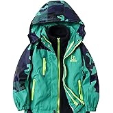 LittleSpring Boys Girls 3 in 1 Jackets Detachable Waterproof Fleece Jacket with Zipper Pockets