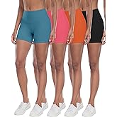 CHRLEISURE High Waisted Spandex Biker Shorts, Workout Booty Soft Yoga Shorts for Women