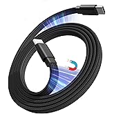 Magtame Magnetic USB C to USB C Cable 3.3ft, 60W Fast Charging Coiled Type C Cable, Organized Anti-Tangle Flat Braided Data S