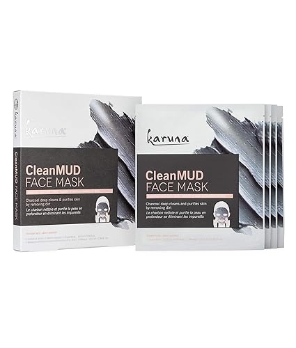 Download Amazon Com Karuna Cleanmud Facial Sheet Mask Charcoal Mud Sheet Mask 4 Count Beauty PSD Mockup Templates