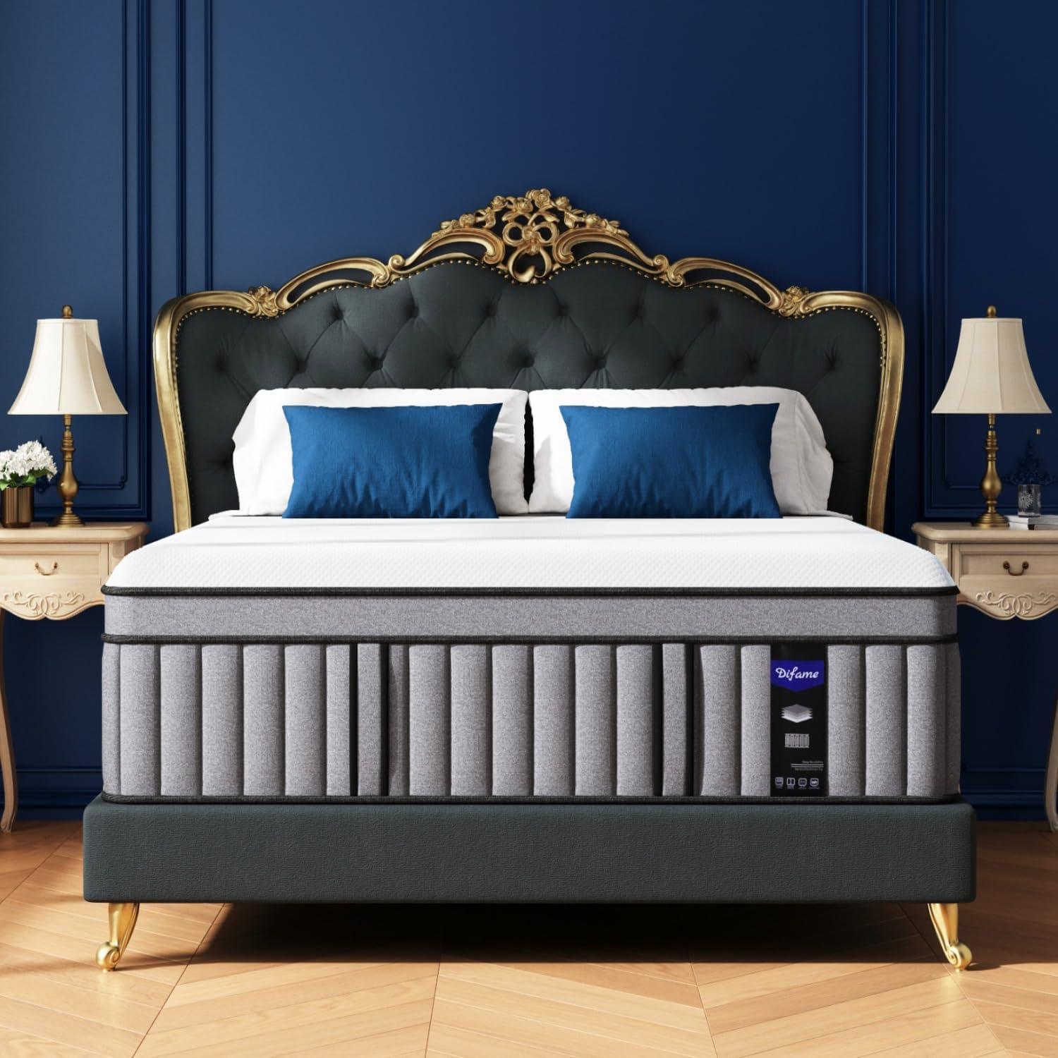 Photo 1 of DIFAME King Mattress, (2026 Upgraded) Hotel-Level Luxury Medium Firm 14 Inch King Hybrid Mattress in A Box, with Cool Gel Memory Foam & Pocket Springs, Extra Edge Support, 365-Night Trial