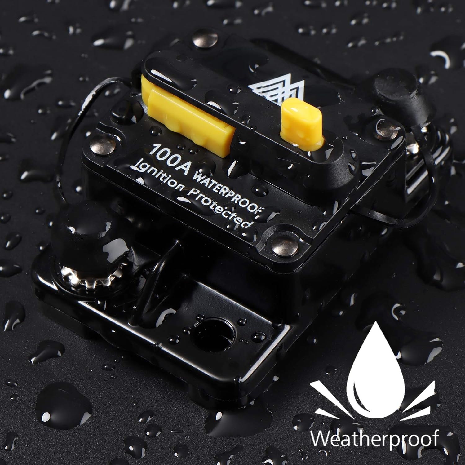 M1A2 Circuit Breaker 100A Waterproof Fuse Inline Holder Resettable Fuse Manual Reset 12V-48V DC for Car Stereo Audio RV Home Marine Boat Truck Trolling Motors: Automotive