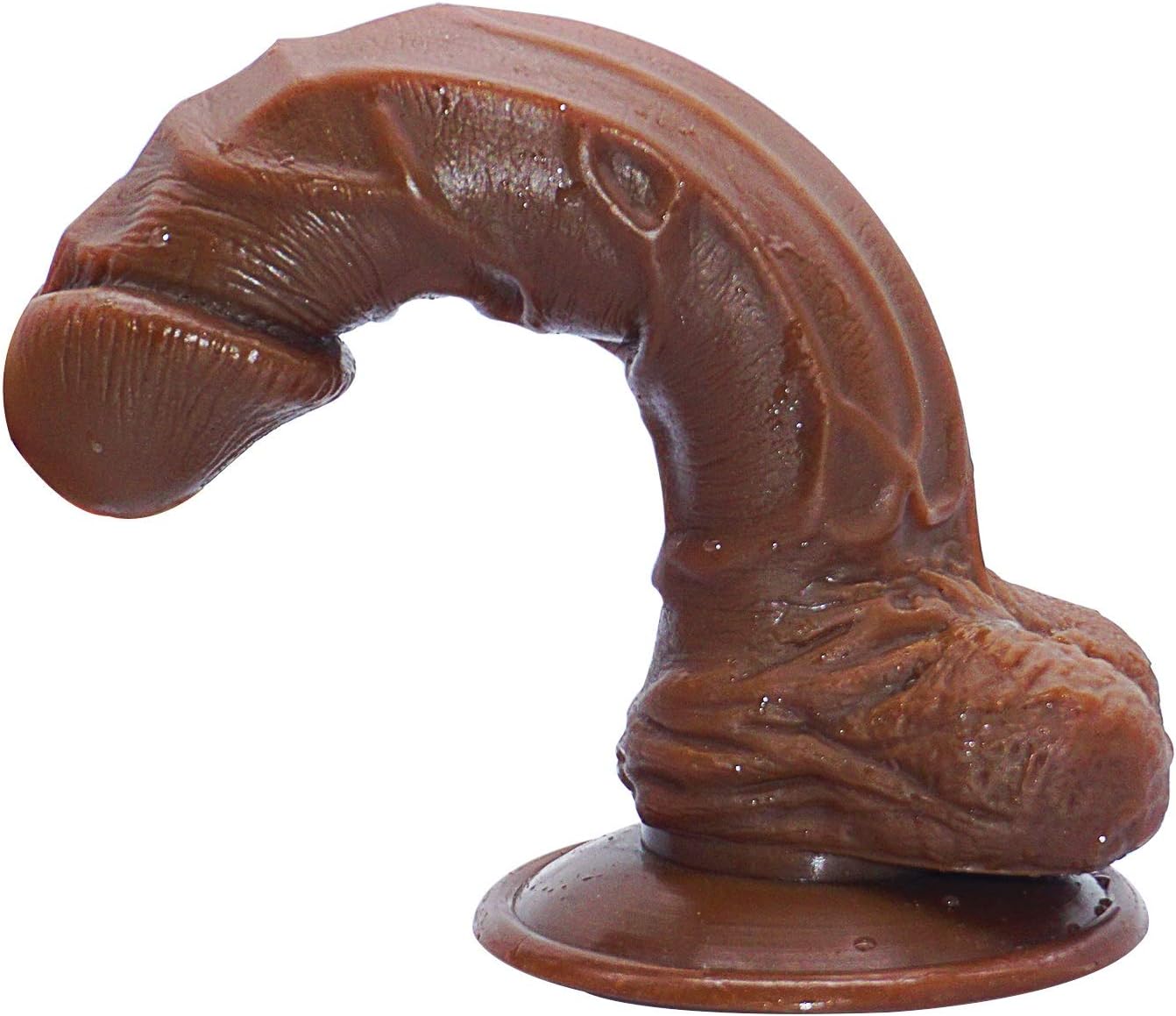 Asdfgh Lifelike Peinns 8 inch, Relax with Unattackable Suction Cup-Flesh (Brown) (Color : Brown)