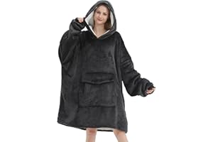 Fiosnow Grey Blanket Hoodies for Women and Men Adult Oversize Wearable Blanket Hoodies for Soft and Warm