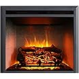 RICHFLAME 23 Inches, Edward Electric Fireplace Insert with Fire Crackling Sound, Weathered Concrete Interior, Remote Control, 750/1500W, Black