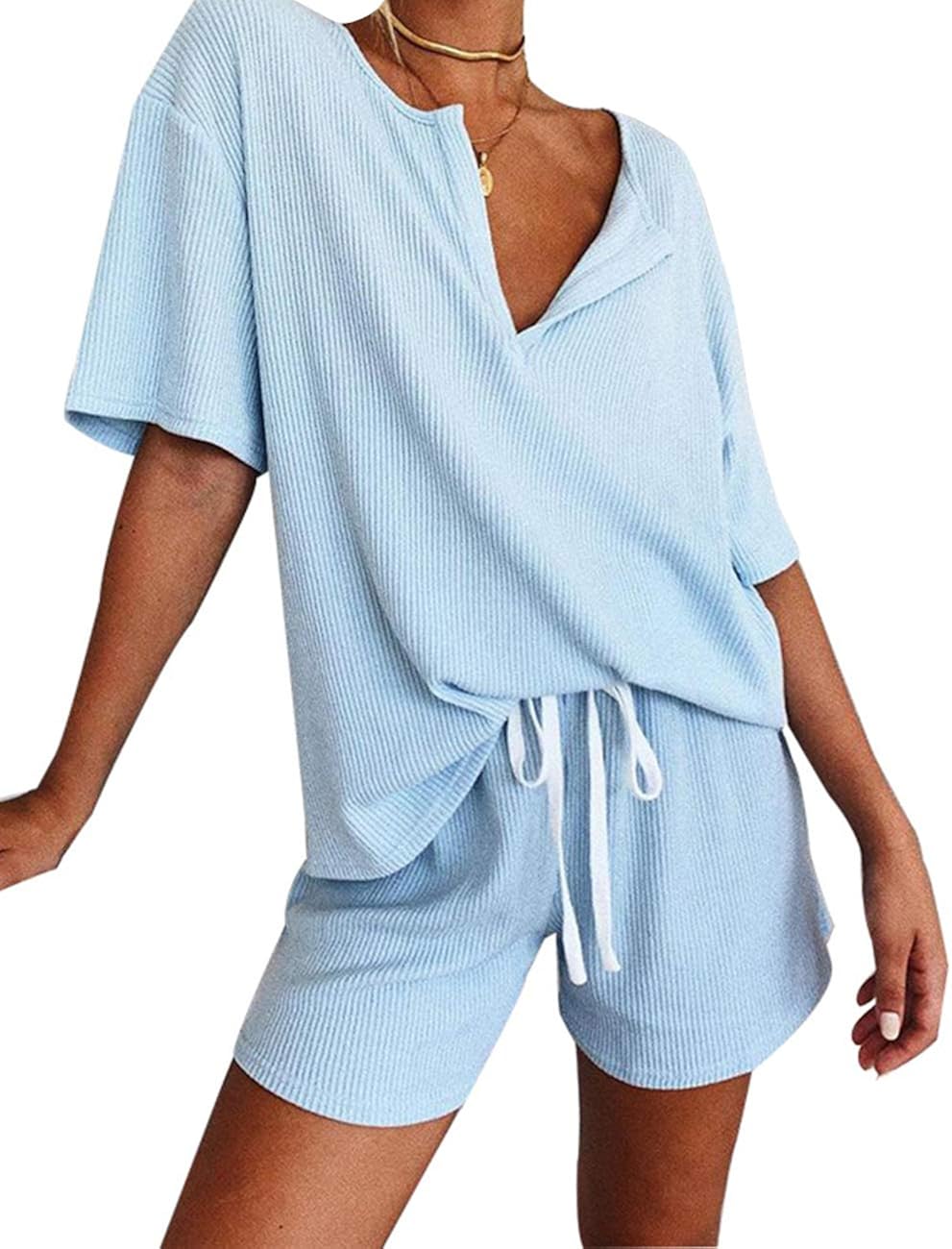 Sommer Zweiteiler Damen - Lounge Set Mit Hose Für Freizeit & Zuhause