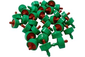 Kemcatui 50 Pack 2 GPH Drip Irrigation Emitters, Pressure Compensating Drippers Constant Flow Heads for Garden System Watering Tube