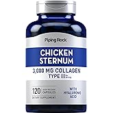 Piping Rock Chicken Sternum Type II Collagen Supplement | 3000mg | 120 Capsules | with Hyaluronic Acid | Non-GMO, Gluten Free