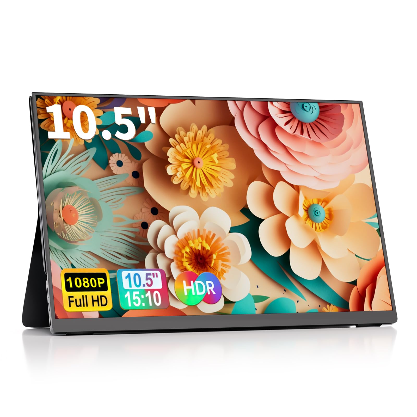 Photo 1 of 10.5''Portable Monitor for latop ,2K FHD 60HZ Laptop Monitor Screen,USB-C and HDMI Inputs, Ultra-Slim IPS Panel with HDR and Premium Smart Cover & Speakers for Laptop,PC,Phone,PS4/5,Switch,Mac,Xbox