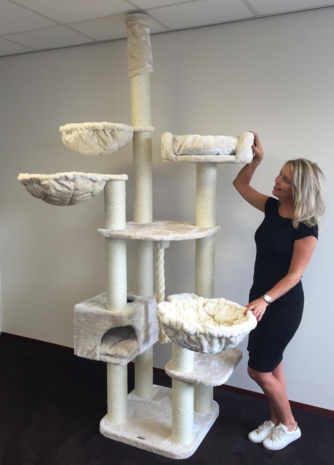 Arbre A Chat Geant Grand Chat Xxl Catdream De Luxe 54kg Beige Pour Gros Chats Produit De Qualite Rhrquality Amazon Fr Animalerie