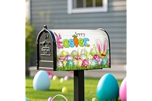 Xeerrfan Easter Mailbox Covers, Standard Size Magnetic Cover for Mailbox Protective, Mail Box Wrap Home Garden Yard Holiday Decorations 21" x 18" (Happy Easter)