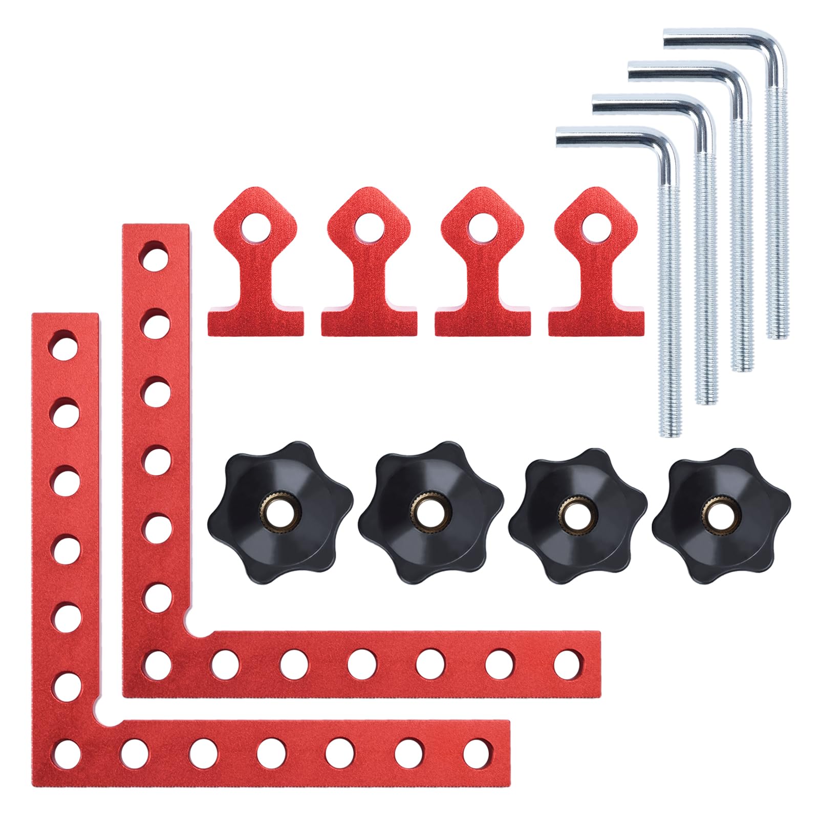 2 Sets Corner Clamps 90 Degree Right Angle Clamp Positioning Square - Aluminum Alloy Woodworking L Shape Ruler, 14cm/5.5" Professional Woodworking Tools for Cabinet Drawers Picture Frames