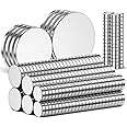Grtard Round Neodymium Magnet Small Magnets, 5 Different Size 70 Pcs Disc Magnets for Crafts, Rare Earth Magnet Small Refrigerator Magnets Whiteboard Magnets for Home, Kitchen, Office, School