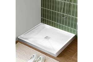 DANMEI WYING Shower Base 36"×36"×4", Single Threshold Shower Tray with Center Drain, Square SMC Shower Pan, White Slip Resistant Textured Surface Shower Base for Bathroom