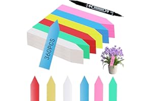DITERYY Plant Markers Garden Labels 360 Pcs Plastic Plant Labels Name Tags with Permanent Marking Pen for Seedlings Outdoor Nursery Garden Identification Stakes Tags Pot Marker 6 Colors