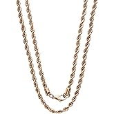 Savlano 2mm-5mm Stainless Steel Rose Gold Color Rope Twist Necklace Chain For Men & Women Comes in 16-30 inches With a Gift Box
