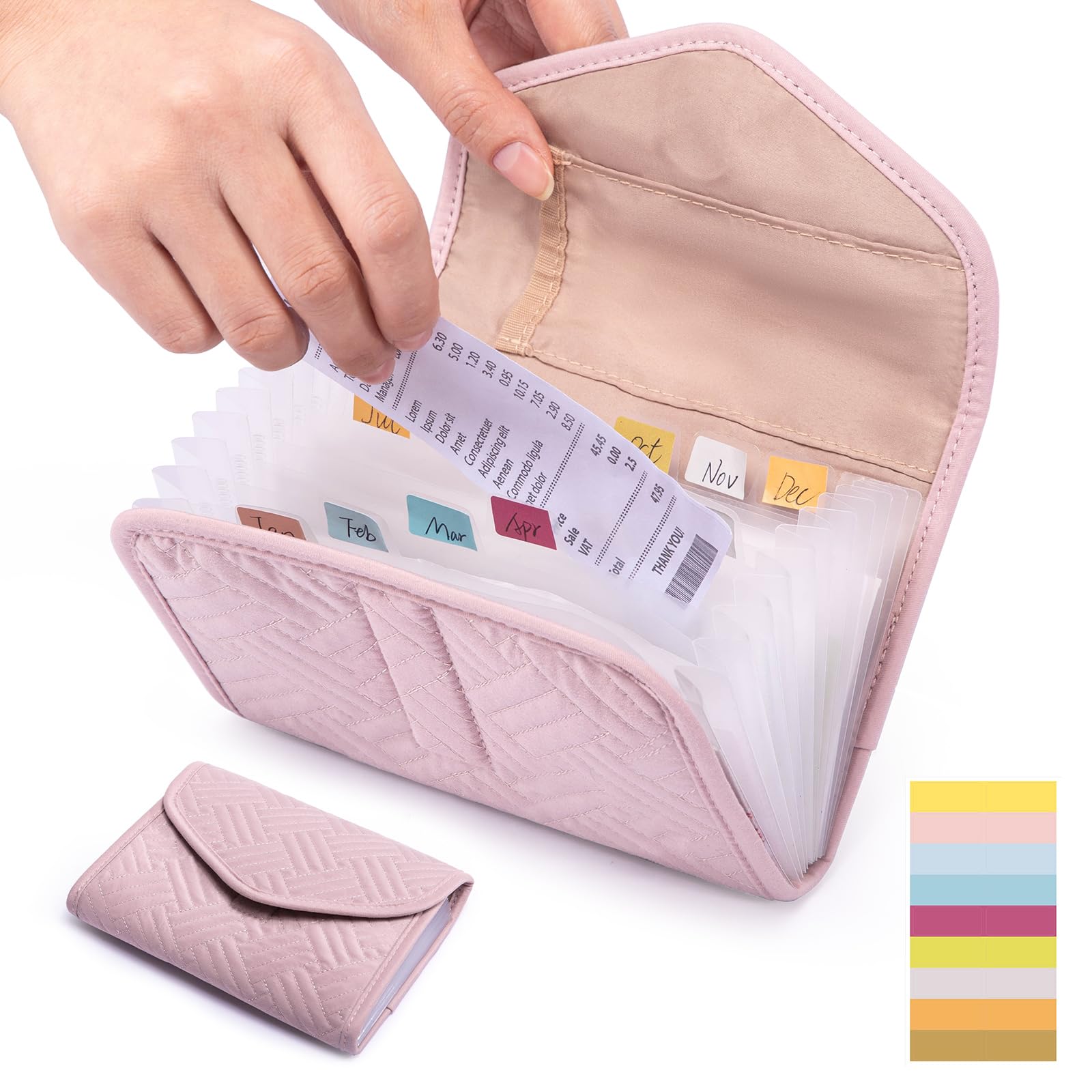 Photo 1 of FRECOLSH Fabric Receipt Organizer 7X5 - Receipt Holder 12 Pockets - Money Organizer - Elegant Receipt Holder - Coupon Holder - Cash Organizer - Envelope Organizer - Small Accordion File Organizer